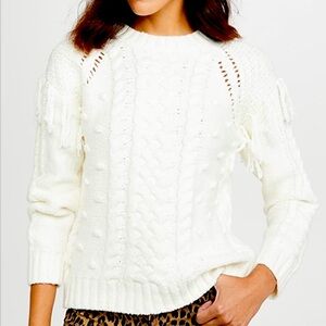 Cupcakes and Cashmere Ivory Cable Knit Sweater- Size XS